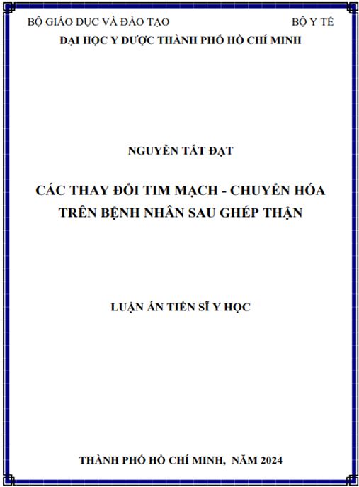Các thay đổi tim mạch – chuyển hóa trên bệnh nhân sau ghép thận