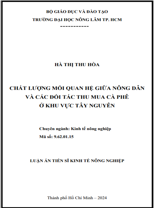 Chất lượng mối quan hệ giữa nông dân và các đối tác thu mua cà phê ở khu vực Tây Nguyên
