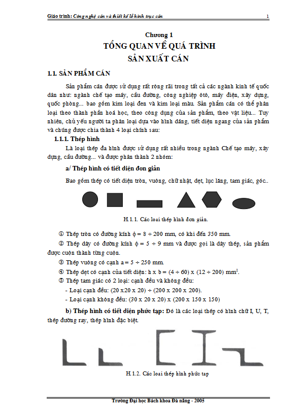 Giáo Trình Cơ Nghệ Cán Và Thiết Kế Lô Hình Trục Cán Tập 1