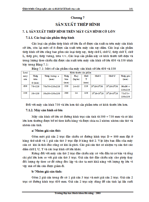 Giáo Trình Cơ Nghệ Cán Và Thiết Kế Lô Hình Trục Cán Tập 2