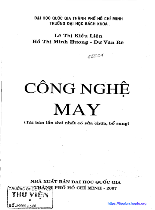 Giáo Trình Công Nghệ May –