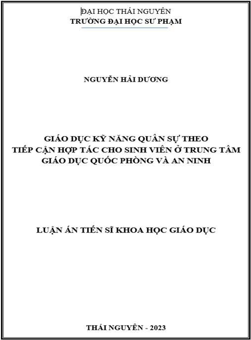 Giáo dục kỹ năng quân sự theo tiếp cận hợp tác cho sinh viên ở Trung tâm Giáo dục Quốc phòng và An ninh
