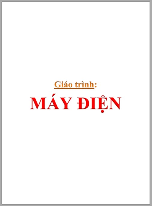 Giáo trình máy điện 1