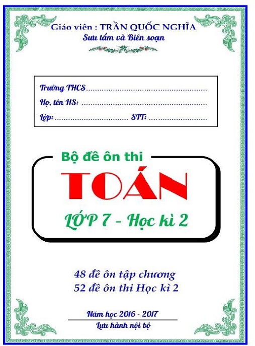Bộ Đề Ôn Thi Toán Lớp 7 Học Kỳ 2