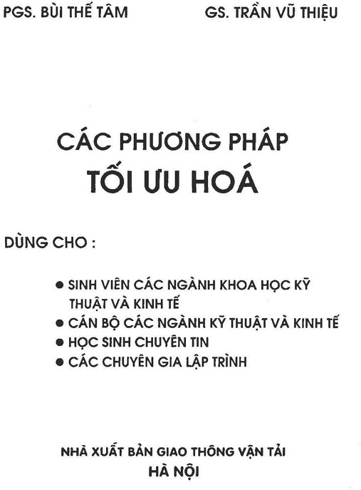 Các Phương Pháp Tối Ưu Hóa