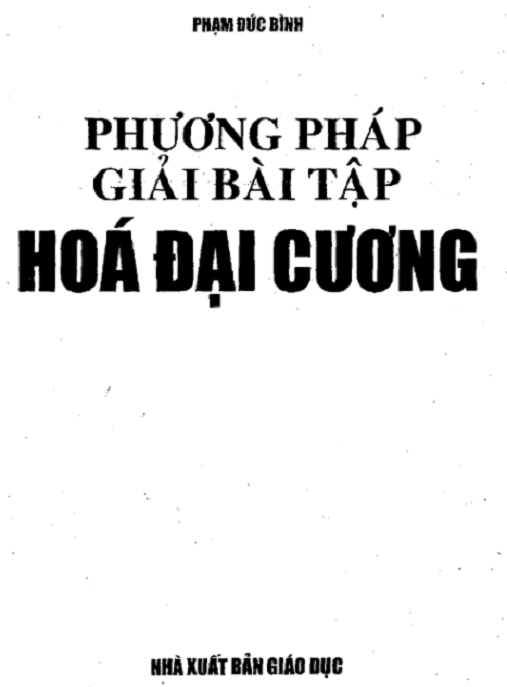Phương Pháp Giải Bài Tập Hóa Đại Cương