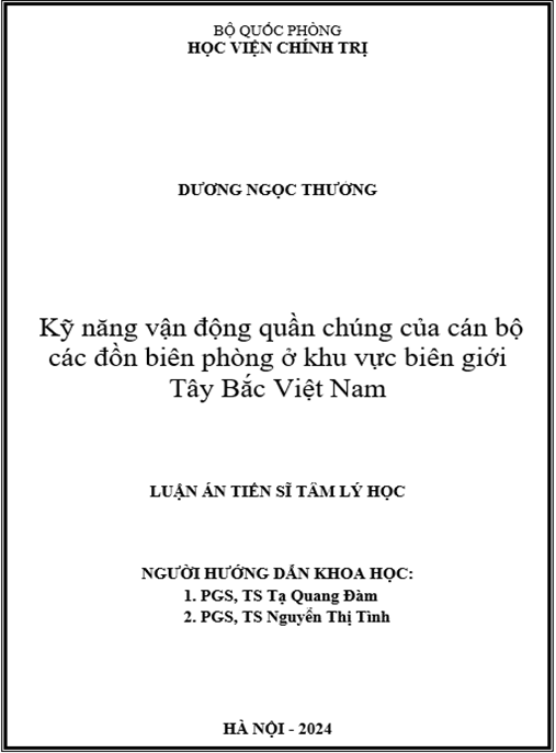 Kỹ năng vận động quần chúng của cán bộ các đồn biên phòng ở khu vực biên giới Tây Bắc Việt Nam