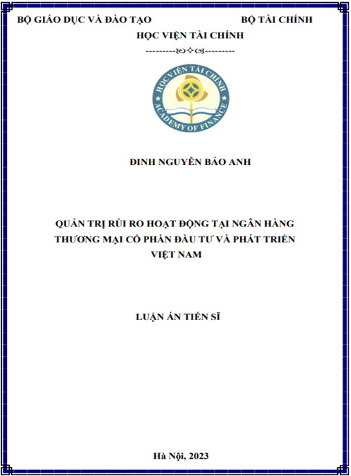 Luận án Quản trị rủi ro hoạt động tại Ngân hàng thương mại cổ phần Đầu tư và Phát triển Việt Nam