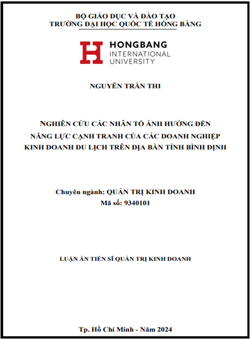 Nghiên cứu các nhân tố ảnh hưởng đến năng lực cạnh tranh của các doanh nghiệp kinh doanh du lịch trên địa bàn tỉnh Bình Định