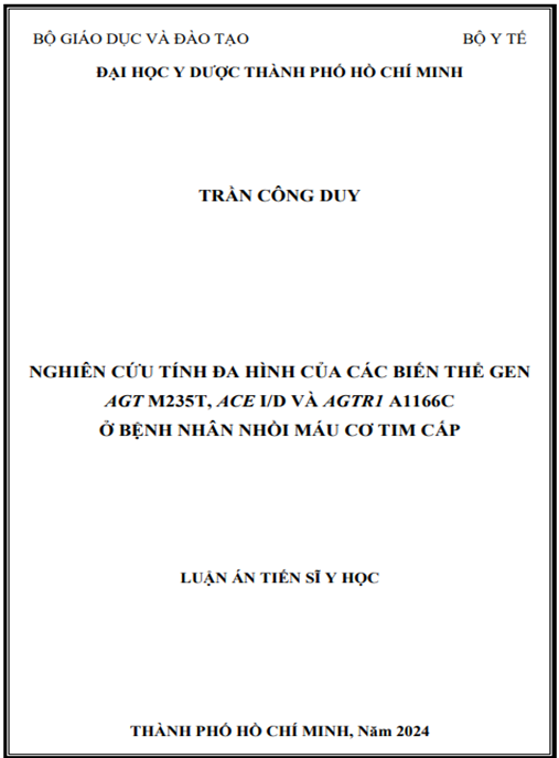 Nghiên cứu tính đa hình của các biến thể gen AGT M235T, ACE I/D và AGTR1 A1166C ở bệnh nhân nhồi máu cơ tim cấp