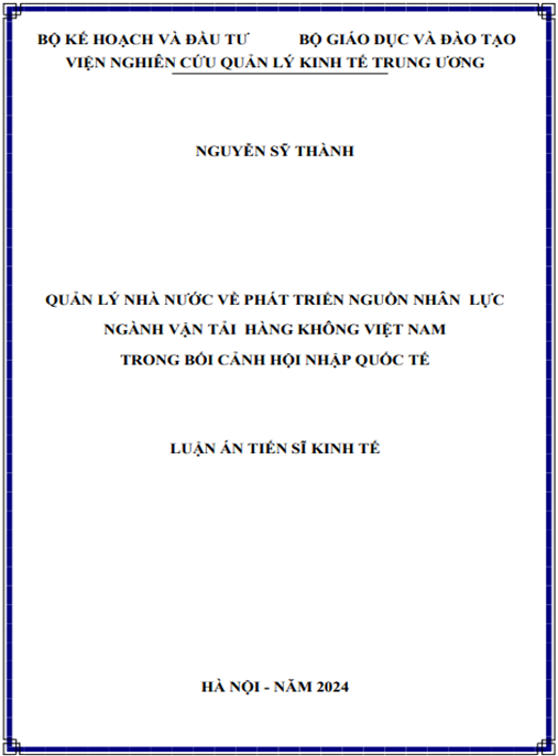 Quản lý nhà nước về phát triển nguồn nhân lực ngành vận tải hàng không Việt Nam trong bối cảnh hội nhập quốc tế