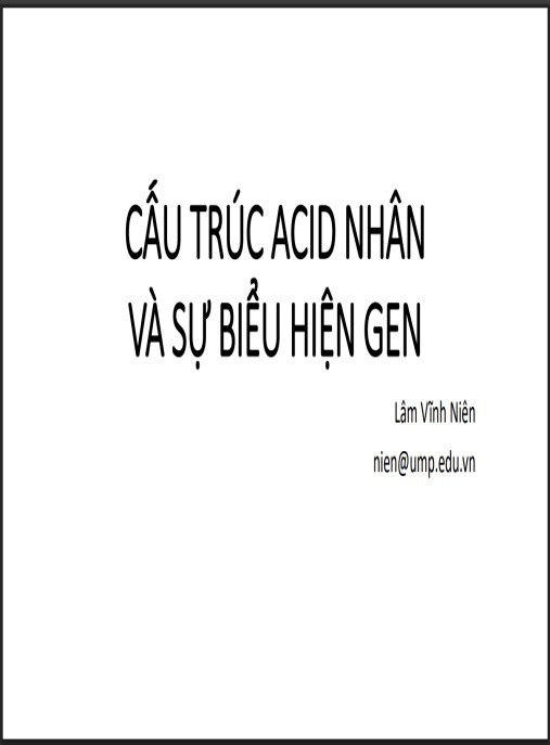 Bài giảng Cấu trúc acid nhân và sự biểu hiện gen