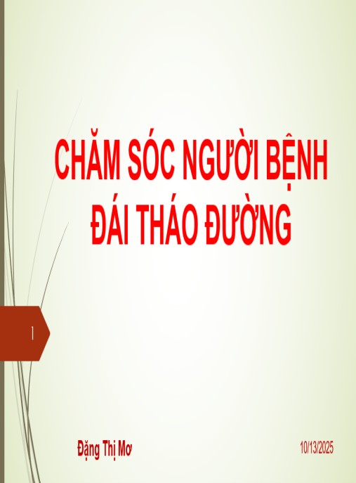 Bài giảng Chăm sóc người bệnh đái tháo đường