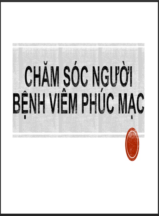 Bài giảng Chăm sóc người bệnh viêm phúc mạc