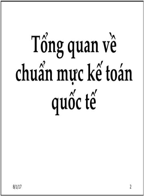 Bài giảng Chuẩn mực kế toán quốc tế