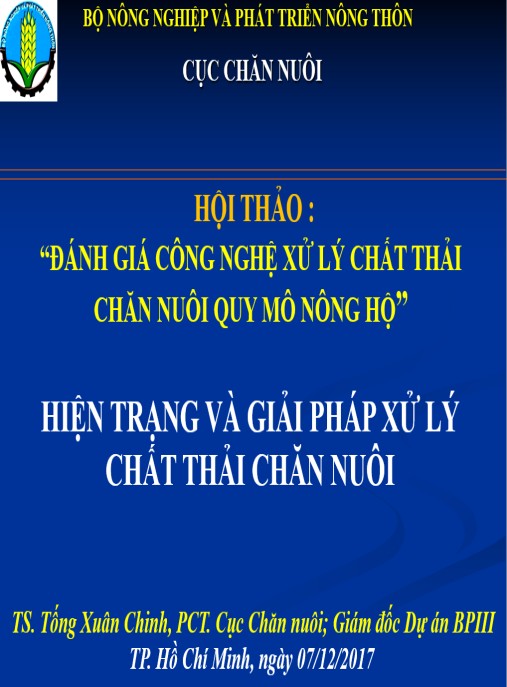 Bài giảng Hiện trạng và giải pháp xử lý chất thải chăn nuôi