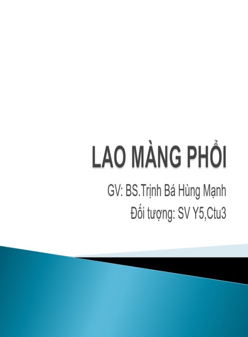 Bài giảng Lao màng phổi
