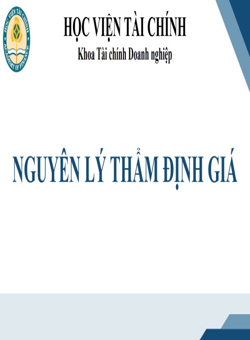 Bài giảng Nguyên lý thẩm định