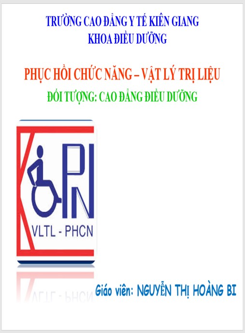 Bài giảng Phục hồi chức năng – vật lý trị liệu