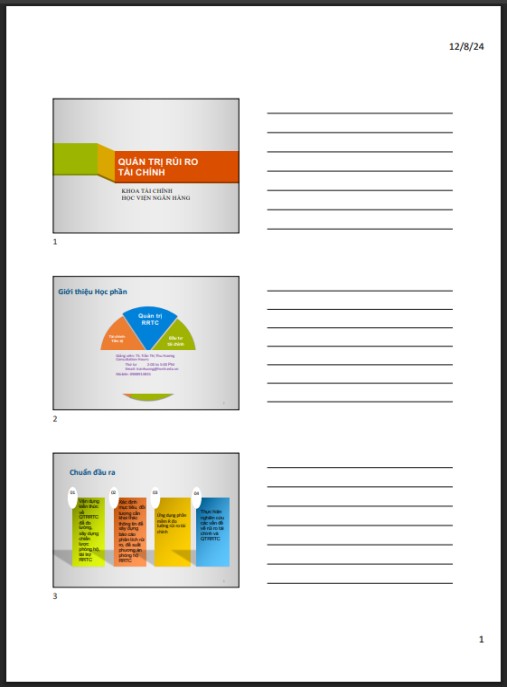 Bài giảng Quản trị rủi ro tài chính