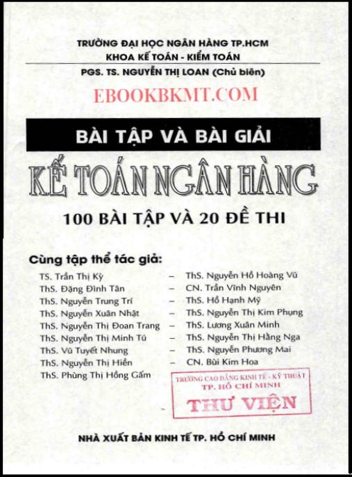 Bài tập và bài giải – Kế toán ngân hàng – Phần 2