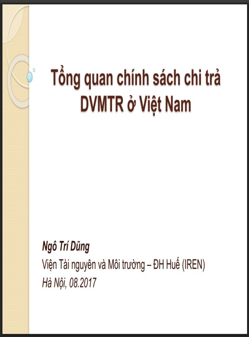 Báo cáo Tổng quan chính sách chi trả dịch vụ môi trường rừng ở Việt Nam