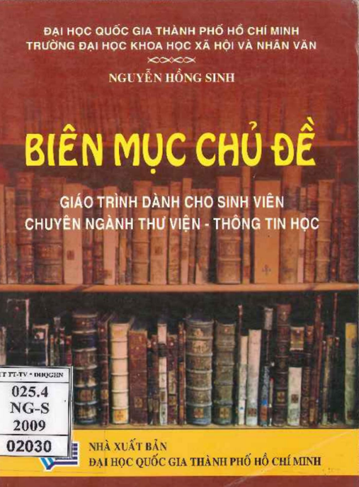 Biên Mục Chủ Đề Giáo Trình Dành Cho Sinh Viên Chuyên Ngành Thư Viện Thông Tin Học