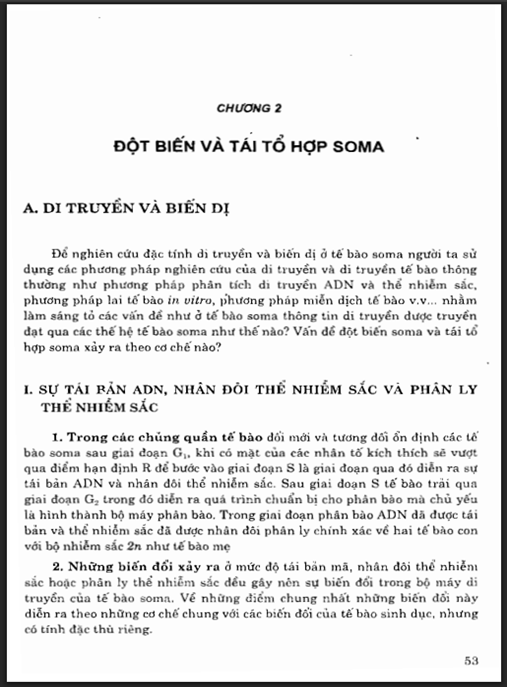 Di truyền và công nghệ tế bào soma: Phần 2