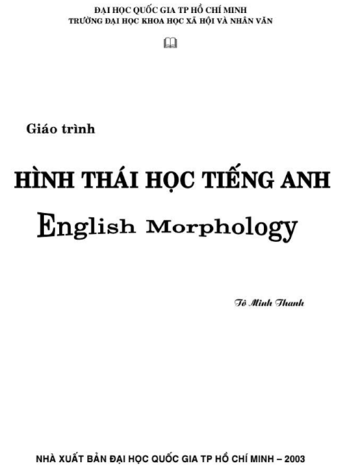 Giáo Trình Hình Thái Học Tiếng Anh