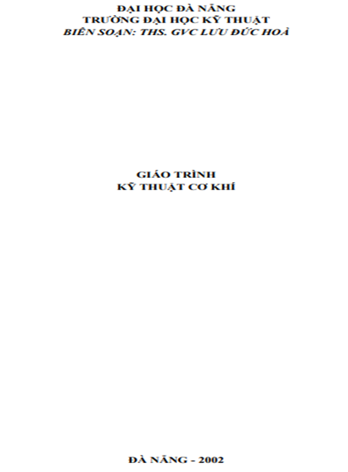 Giáo Trình Kỹ Thuật Cơ Khí