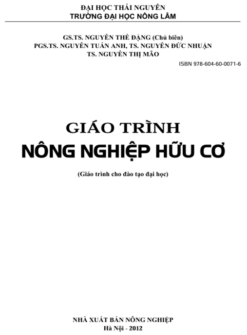 Giáo Trình Nông Nghiệp Hữu Cơ