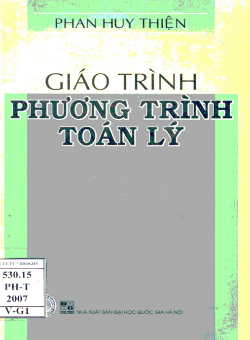 Giáo Trình Phương Trình Toán Lý