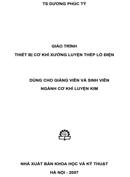 Giáo Trình Thiết Bị Cơ Khí Xưởng Luyện Thép Lò Điện