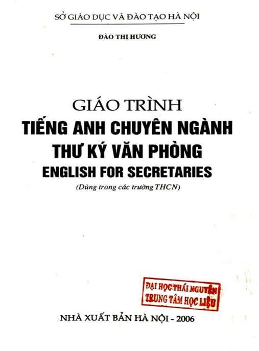 Giáo Trình Tiếng Anh Chuyên Ngành Thư Ký Văn Phòng