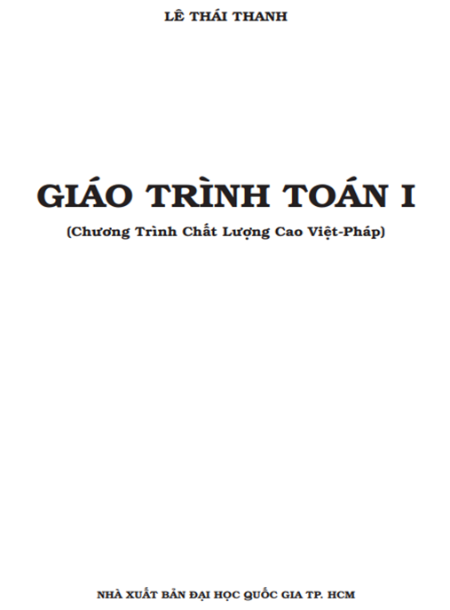Giáo Trình Toán Tập 1