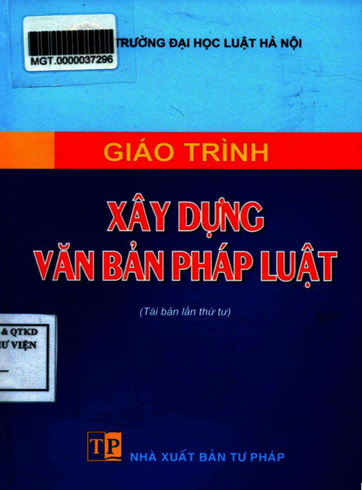 Giáo Trình Xây Dựng Văn Bản Pháp Luật