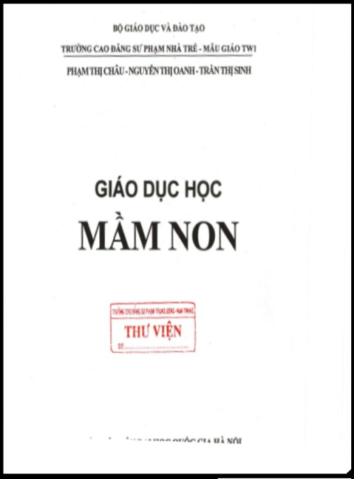Giáo dục học mầm non – Phần 1