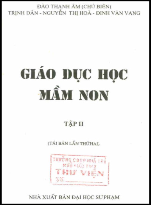 Giáo dục mầm non (Tập II) – Phần 2