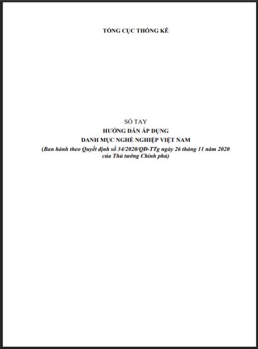 Sổ tay hướng dẫn áp dụng danh mục nghề nghiệp tại Việt Nam