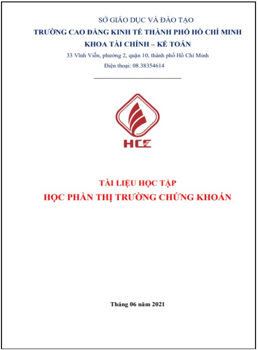 Tài liệu học tập môn Thị trường chứng khoán