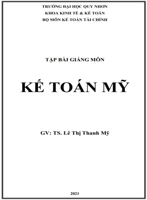 Tập bài giảng môn Kế toán Mỹ