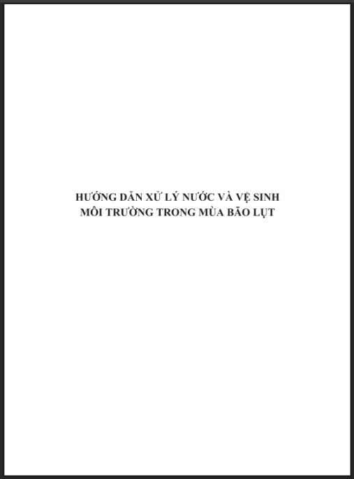 hướng dẫn xử lý nước và vệ sinh môi trường trong mùa bão lụt