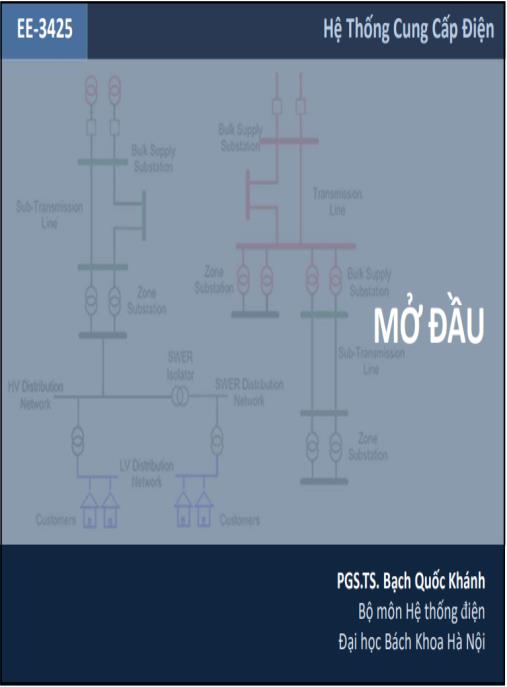 Bài giảng Các hệ thống cung cấp điện