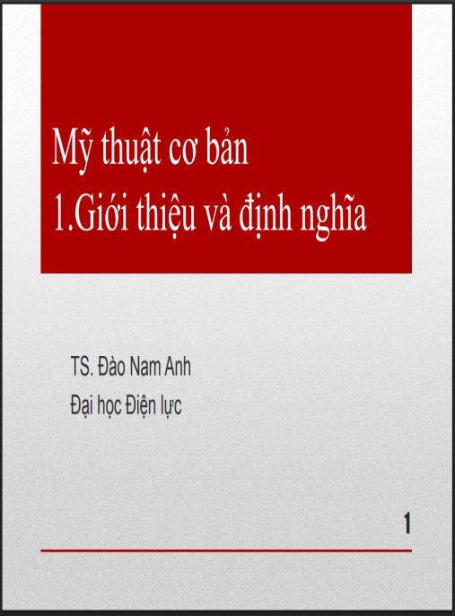 Bài giảng Mỹ thuật cơ bản