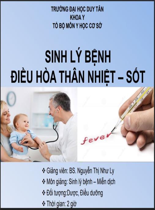 Bài giảng Sinh lý bệnh điều hòa thân nhiệt – sốt