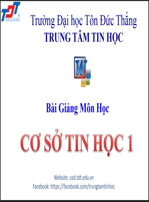 Bài giảng môn học Cơ sở tin học 1