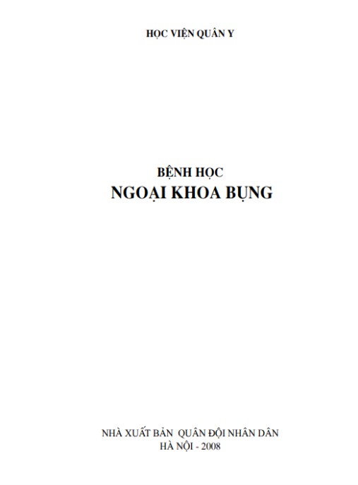 Bệnh Học Ngoại Khoa Bụng