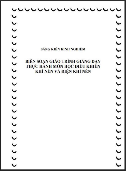 Biên soạn giáo trình giảng dạy thực hành môn học Điều khiển khí nén và điện khí nén