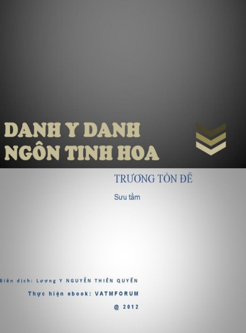 Danh Y Danh Ngôn Tinh Hoa