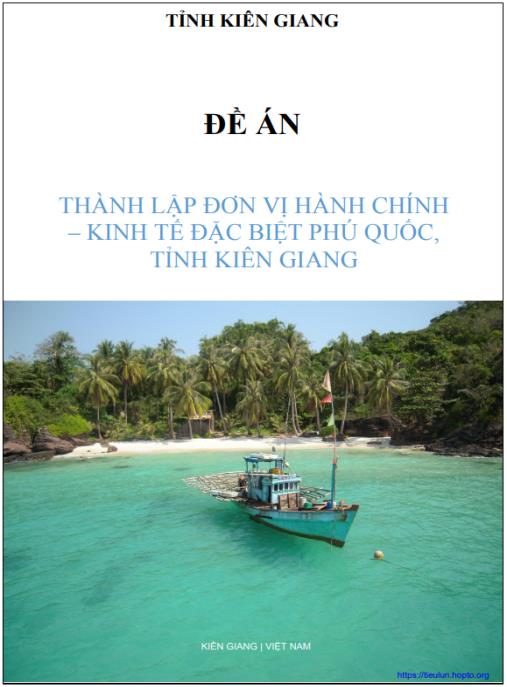 Đề Án Thành Lập Đơn Vị Hành Chính Kinh Tế Đặc Biệt Phú Quốc Tỉnh Kiên Giang
